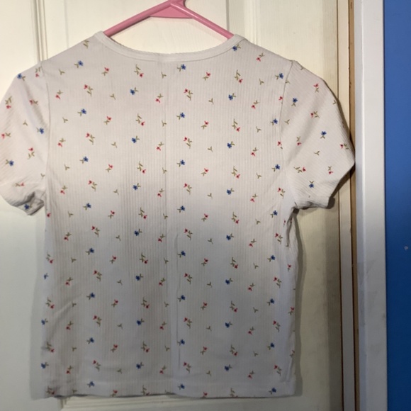 Women’s Old Navy Crop Top White with Flowers Size S - Picture 12 of 16